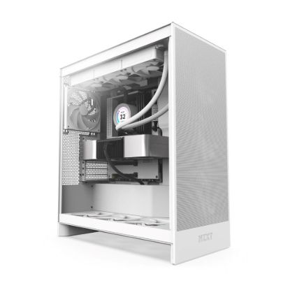 Obrázek NZXT skříň H7 Flow edition / ATX / 3x 120 mm fan / USB-C / 2x USB / prosklená bočnice / mesh panel / bílá