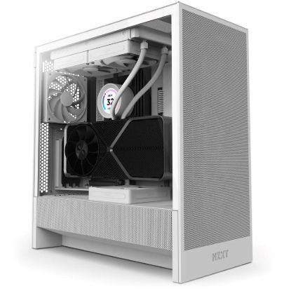Obrázek NZXT skříň H5 Flow edition / 2x120 mm fan / USB 3.0 / USB-C 3.1 / průhledná bočnice / mesh panel / bílá