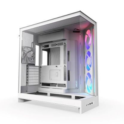 Obrázek NZXT skříň H9 Flow ARGB dvoukomorová ATX / 3xRGB 140 mm / 1x 120mm fan / prosklená / bílá