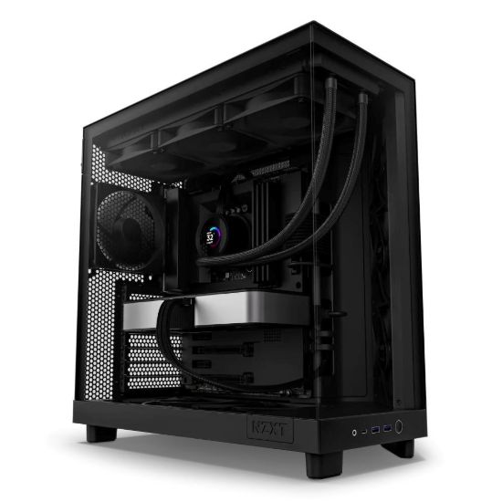 Obrázek NZXT skříň H6 Flow dvoukomorová / MidT / 3x120mm fan / 2xUSB 3.2 / USB-C / prosklená bočnice i čelo / černá