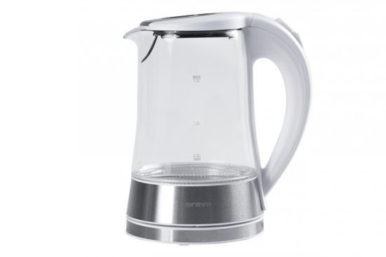 Obrázek Orava VK-4017 W rychlovarná konvice, 2200 W, 1.7 l, skleněná, LED podsvícení, automatické vypnutí, bílá
