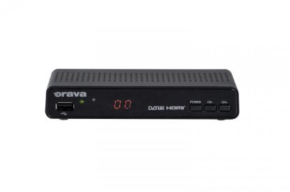 Obrázek Orava DVB- 30 digitální pozemní přijímač DVB- T2, HD, HEVC, PVR, paměť pro 500 programů, SCART, HDMI, ethernet, černá