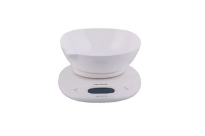 Obrázek ORAVA EV-14 digitální kuchyňská váha s miskou, LCD displej, funkce TARE, přesnost 1 g