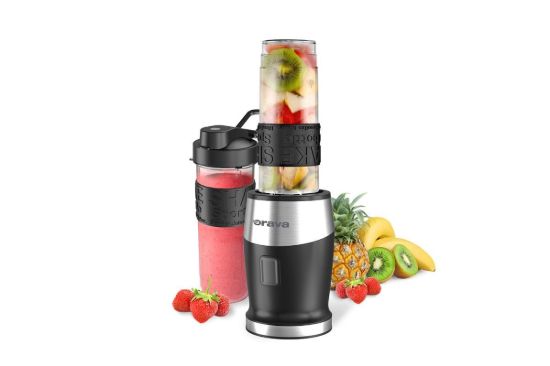 Obrázek Orava RM-700 smoothie mixér, 500 W, nerezové nože, 23000 RPM, 92 dB, 1 rychlost, 570 ml, stříbrná / černá