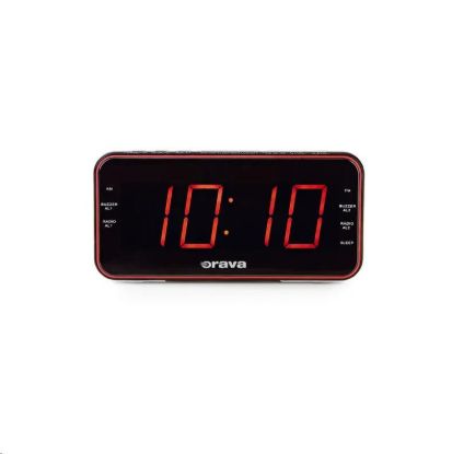Obrázek Orava radiobudík s velkým červeným LED displejem, funkce SNOOZE, SLEEP, DIMMER, nabíjení externího zařízení