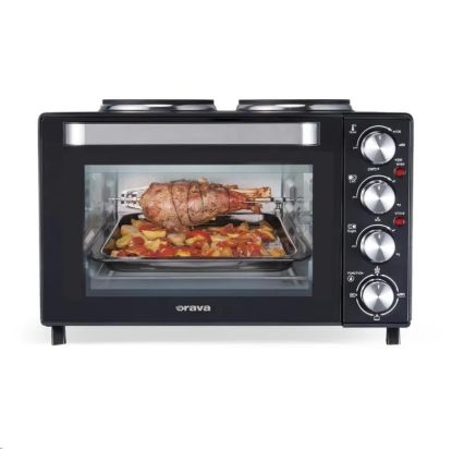 Obrázek Orava Elektra-X28 elektrická trouba s dvouplotýnkou, 28 L, 2600 W, grilovací rošt, černá