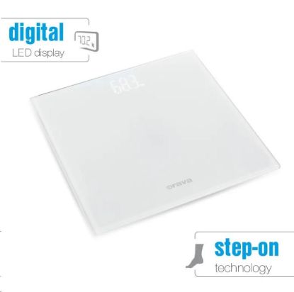 Obrázek Orava osobní digitální váha, do 180 kg, LED displej, automatické zapnutí dotykem chodidla