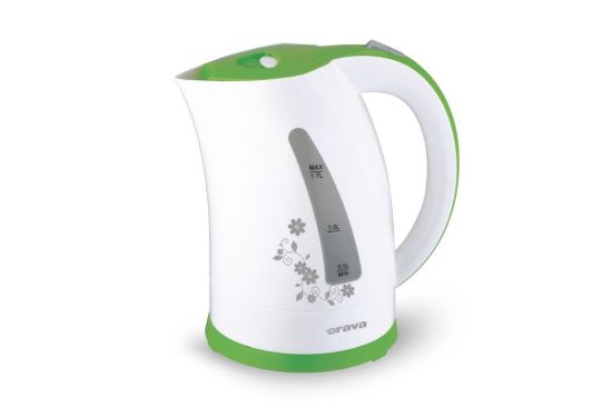 Obrázek Orava VK-3417 G rychlovarná konvice, 2000 W, 1.7 l, automatické vypnutí, bílá / zelená