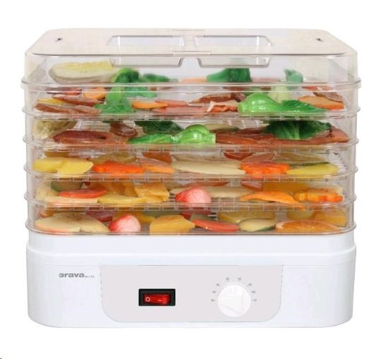 Obrázek Orava SU-102 sušička ovoce a zeleniny, 230 W, 5 roštů, 55 dB, regulace teploty, bílá