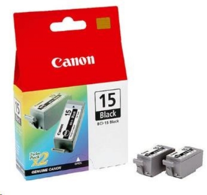 Obrázek Canon CARTRIDGE BCI-15BK černá TWIN-PACK pro i70, i80, iP90, Bubble Jet i70, i80 (390 str.)