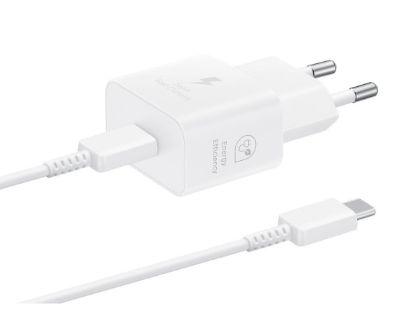 Obrázek Samsung síťová nabíječka EP-T2510XWE + kabel USB-C, 25W, bílá