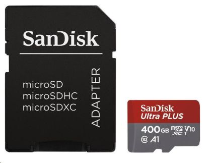 Obrázek SanDisk MicroSDXC karta 400GB Ultra (100 MB/s, A1 Class 10 UHS-I, Android) + adaptér