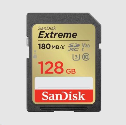 Obrázek SanDisk SDXC karta 128GB Extreme (180 MB/s Class 10, UHS-I U3 V30)