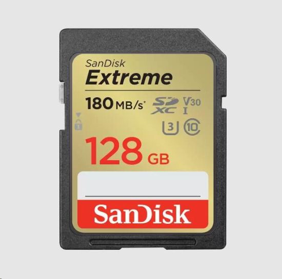 Obrázek SanDisk SDXC karta 128GB Extreme (180 MB/s Class 10, UHS-I U3 V30)