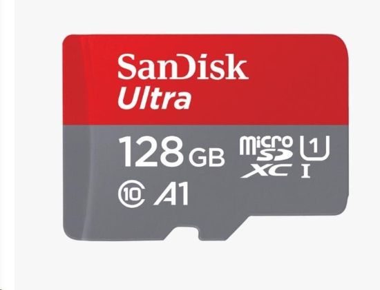 Obrázek SanDisk MicroSDXC karta 128GB Ultra (140 MB/s, A1 Class 10 UHS-I) + adaptér