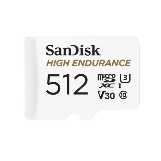 Obrázek SanDisk MicroSDXC karta 512GB High Endurance (R:100/W:40 MB/s, C10, U3, V30) + adaptér