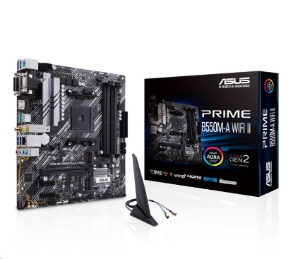 Obrázek BAZAR - ASUS MB Sc AM4 PRIME B550M-A WIFI II, AMD B550, 4xDDR4, 1xHDMI, 1xDVI, 1xVGA, WI-FI, mATX, (Bez příslušenství)