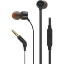 Obrázek JBL T110 Black špuntová sluchátka, 3,5 mm jack, mikrofon, černá