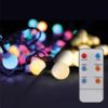 Obrázek Solight LED 2v1 venkovní vánoční řetěz, koule, dálkový ovladač, 100LED, RGB+bílá, 10m+5m, 8 funkcí, IP44