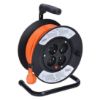 Obrázek Solight prodlužovací přívod na bubnu, 4 zásuvky, 15m, oranžový kabel, 3x 1, 5mm2