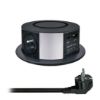 Obrázek Solight 3z + USB A+C 20 W PD, Wireless 10 W, výsuvný blok zásuvek, 2m, černý