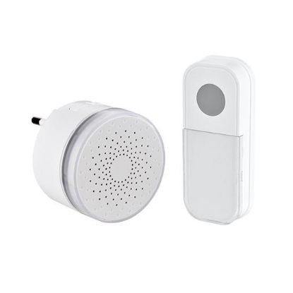 Obrázek Solight bezdrátový mini zvonek, do zásuvky, 180m, bílý, learning code