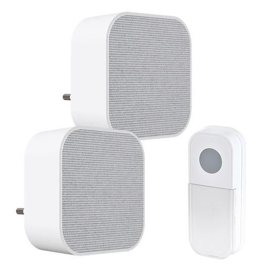 Obrázek Solight 2x bezdrátový zvonek, do zásuvky, 180m, bílý, learning code