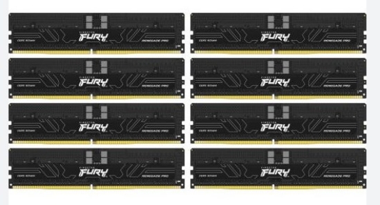 Obrázek KINGSTON DIMM DDR5 128GB (Kit of 8) 5600MT/s CL36 FURY Renegade Pro ECC Reg PnP