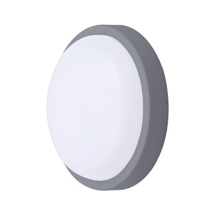 Obrázek Solight LED venkovní osvětlení kulaté, 13W, 910lm, 4000K, IP54, 17cm, šedá barva
