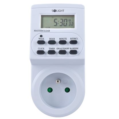 Obrázek Solight časový spínač digitální, displej, 16 režimů