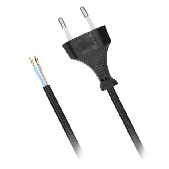 Obrázek Solight flexo šňůra, 2x 0,75mm2, černá, plochá, 2m