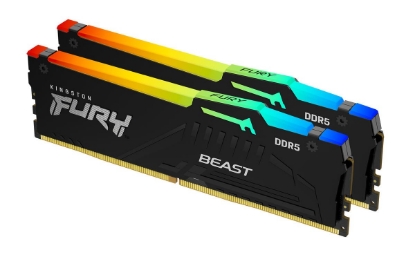 Obrázek KINGSTON DIMM DDR5 32GB (Kit of 2) 6000MT/s CL30 Non-ECC FURY Beast RGB XMP, Černá