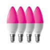 Obrázek TP- Link Tapo L430C(4- pack) chytrá WiFi stmívatelná LED žárovka (barevná, 2500K- 6500K, 470lm, 2, 4GHz, E14)
