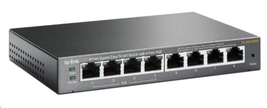 Obrázek TP-Link Easy Smart switch TL-SG108PE (8xGbE, 4xPoE+, 64W, fanless)