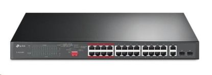 Obrázek TP- Link CCTV switch TL- SL1226P (24x100Mb/ s, 2xGbE/ 2xSFP combo, 24xPoE+, 250W)
