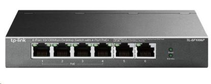 Obrázek TP- Link switch TL- SF1006P (6x100Mb/ s, 4xPoE+, 67W, fanless)