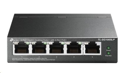 Obrázek TP- Link switch TL- SG1005LP (5xGbE, 4xPoE+, 40W, fanless)