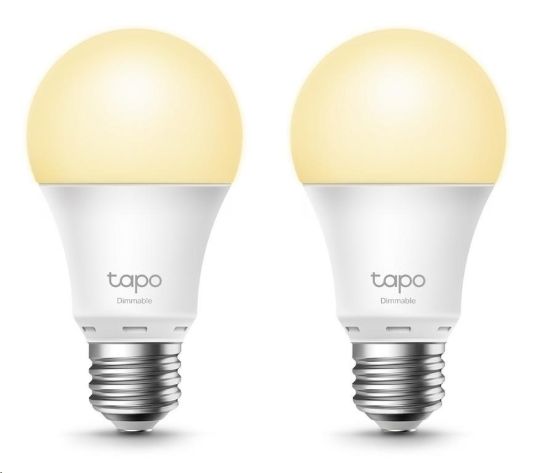 Obrázek TP-Link Tapo L510E (2-pack) chytrá WiFi stmívatelná LED žárovka (bílá,2700K,806lm,2,4GHz,E27)