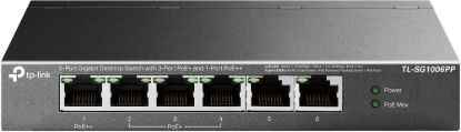 Obrázek TP- Link CCTV switch TL- SG1006PP (6xGbE, 3xPoE+, 1xPoE++, 64W, fanless)