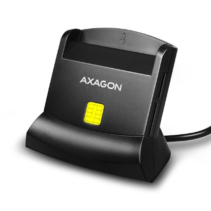 Obrázek AXAGON CRE-SM2, USB-A StandReader 4-slot čtečka Smart card (eObčanka) + SD/microSD/SIM, kabel 1.3 m