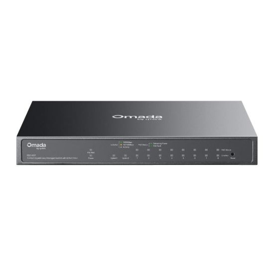 Obrázek TP-Link OMADA switch ES210GP (9xGbE,1xGbE/SFPcombo,8xPoE+,63W, fanless)