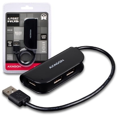 Obrázek AXAGON HUE-X4B, 4x USB2.0 READY hub, černý