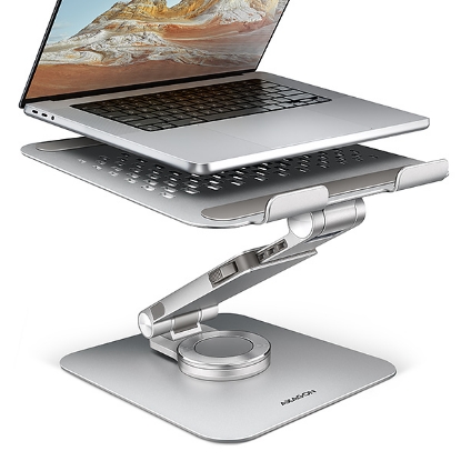 Obrázek AXAGON STND-LR, hliníkový stojan pro notebooky 10" - 17" s nastavitelnou výškou, úhlem a 360° rotací