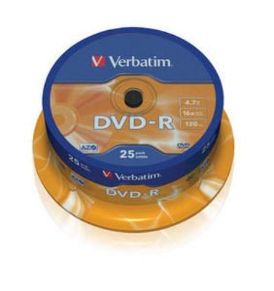 Obrázek VERBATIM DVD-R(25-Pack)Spindle/General Retail/16x/4.7GB