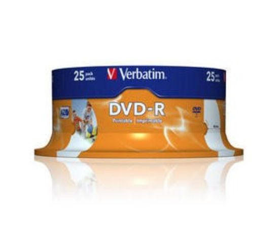 Obrázek VERBATIM DVD-R(25-Pack)Spindle/Inkjet Printable/16x/4.7GB