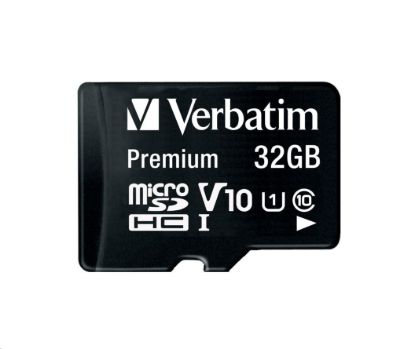 Obrázek VERBATIM MicroSDHC karta 32GB Premium, U1 + SD adaptér