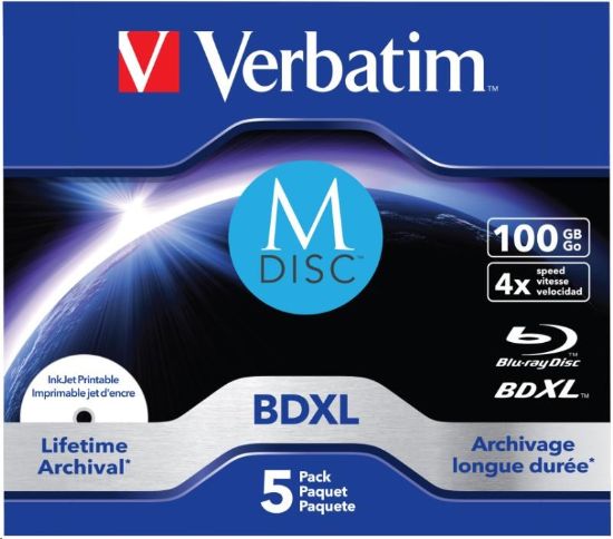 Obrázek VERBATIM MDisc BDXL (5-pack)Jewel/4x/100GB