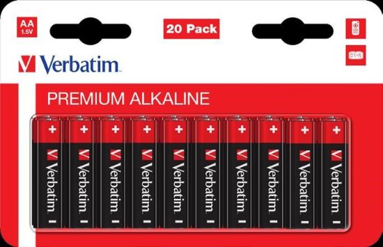 Obrázek VERBATIM Alkalická Baterie AA 20 Pack / LR6
