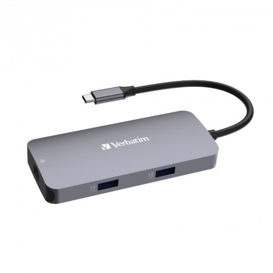 Obrázek VERBATIM Hub USB- C Pro Multiport 5 Port, 2x USB 3.2, 1x USB- C, HDMI, RJ45, šedá