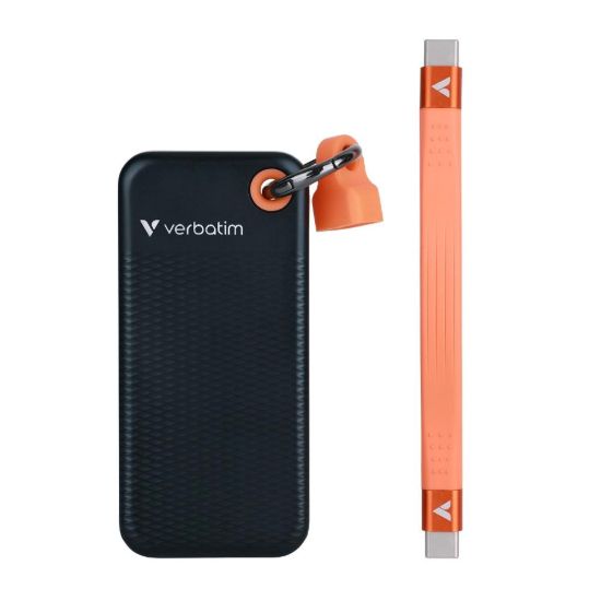 Obrázek VERBATIM Externí SSD Pocket SSD 2TB, USB- C 3.1, černá/ oranžová